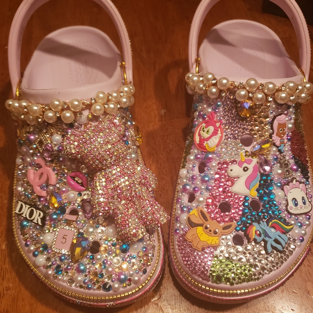 Blinged out handmade crocs